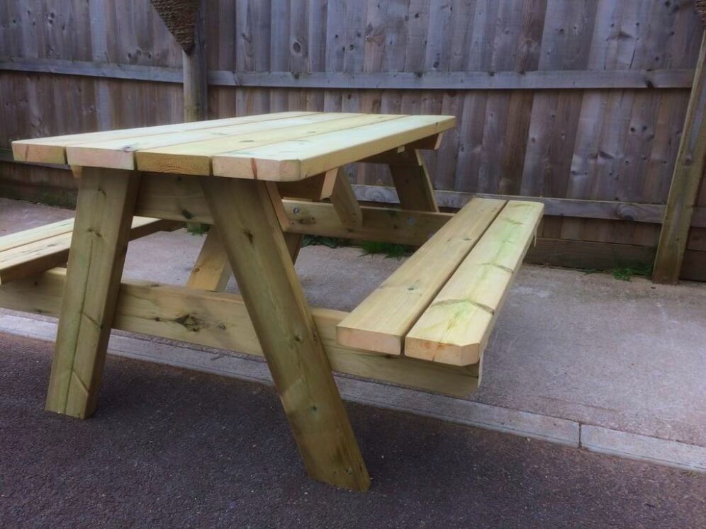 Heavy Duty Swedish AFrame Picnic Table Redwood Haleywood